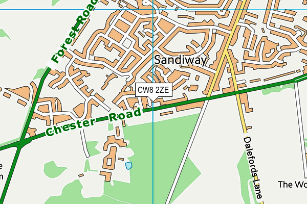 CW8 2ZE map - OS VectorMap District (Ordnance Survey)