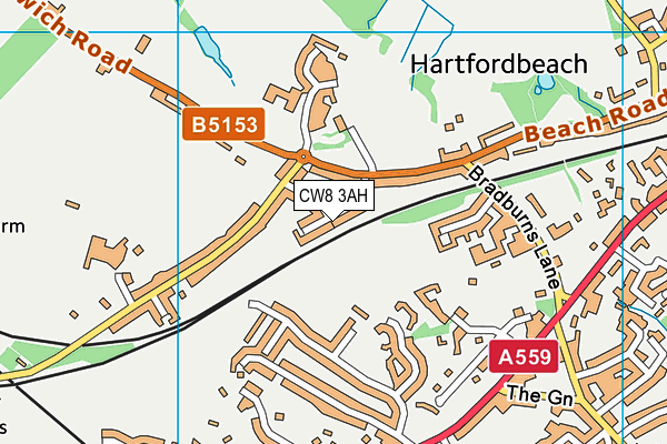 CW8 3AH map - OS VectorMap District (Ordnance Survey)