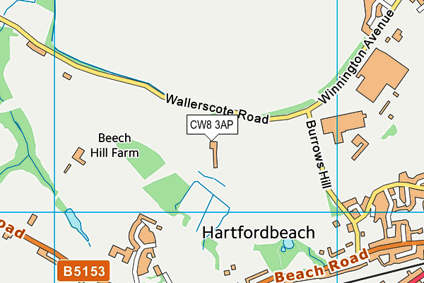 CW8 3AP map - OS VectorMap District (Ordnance Survey)