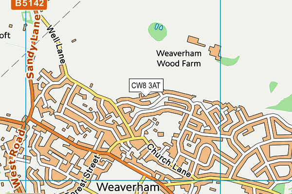 CW8 3AT map - OS VectorMap District (Ordnance Survey)