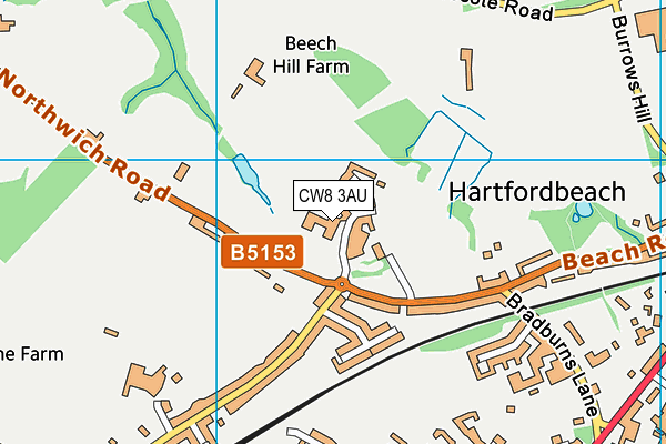 CW8 3AU map - OS VectorMap District (Ordnance Survey)