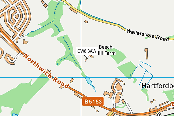 CW8 3AW map - OS VectorMap District (Ordnance Survey)