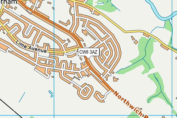 CW8 3AZ map - OS VectorMap District (Ordnance Survey)