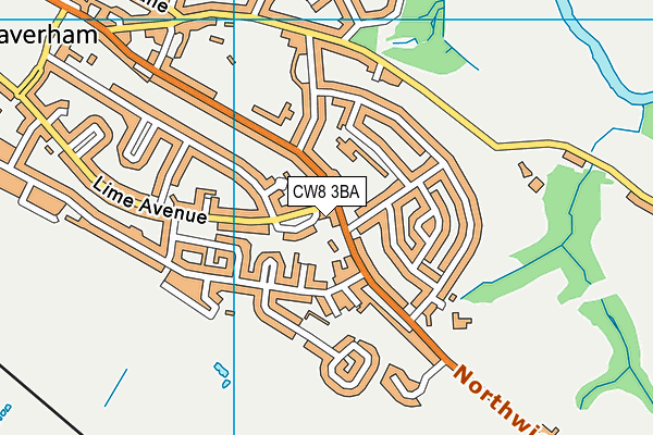 CW8 3BA map - OS VectorMap District (Ordnance Survey)