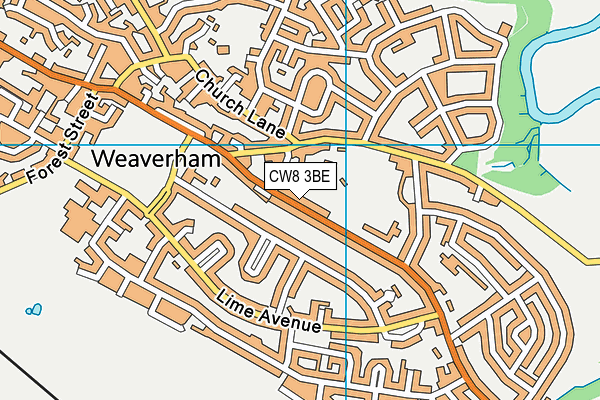 CW8 3BE map - OS VectorMap District (Ordnance Survey)