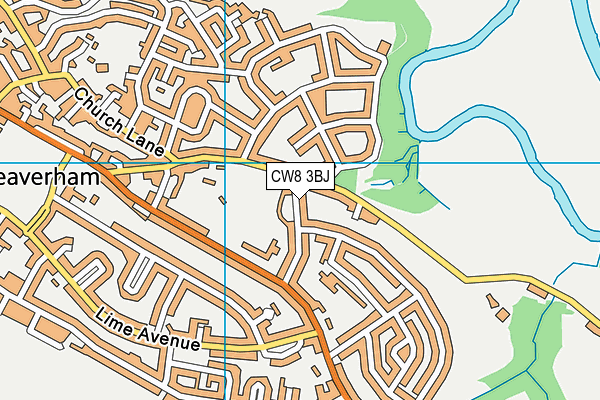 CW8 3BJ map - OS VectorMap District (Ordnance Survey)