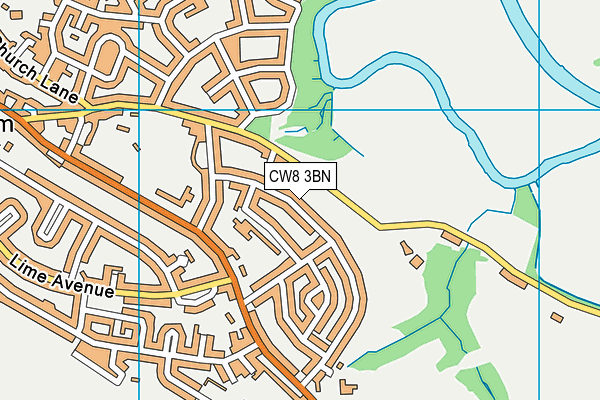CW8 3BN map - OS VectorMap District (Ordnance Survey)