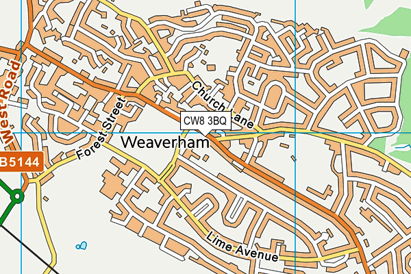 CW8 3BQ map - OS VectorMap District (Ordnance Survey)