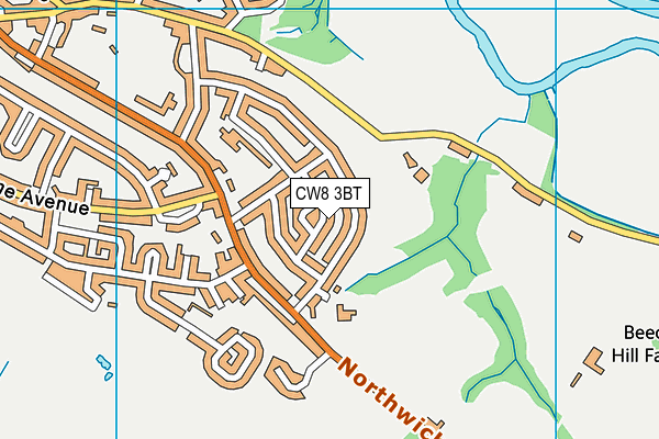 CW8 3BT map - OS VectorMap District (Ordnance Survey)