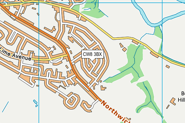 CW8 3BX map - OS VectorMap District (Ordnance Survey)