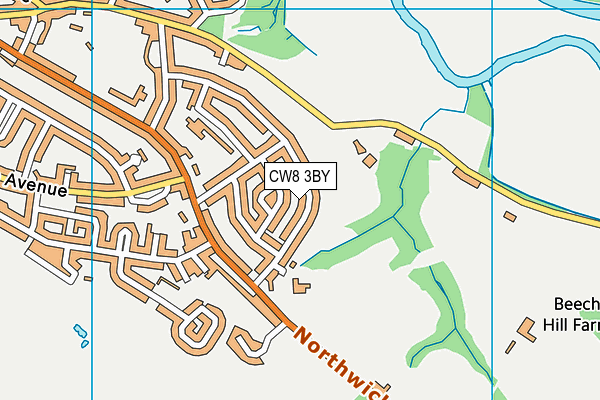 CW8 3BY map - OS VectorMap District (Ordnance Survey)