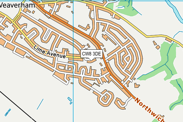 CW8 3DE map - OS VectorMap District (Ordnance Survey)