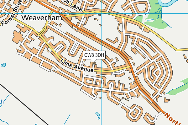 CW8 3DH map - OS VectorMap District (Ordnance Survey)