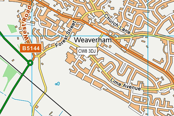 CW8 3DJ map - OS VectorMap District (Ordnance Survey)