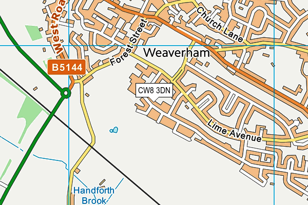 CW8 3DN map - OS VectorMap District (Ordnance Survey)