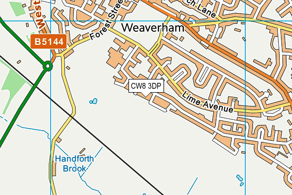 CW8 3DP map - OS VectorMap District (Ordnance Survey)