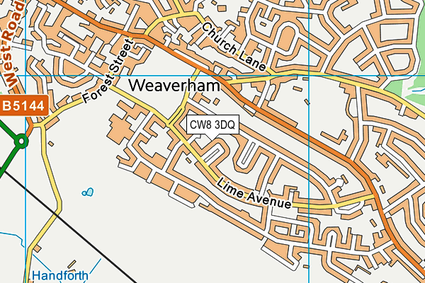 CW8 3DQ map - OS VectorMap District (Ordnance Survey)