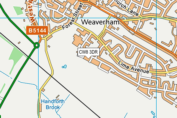 CW8 3DR map - OS VectorMap District (Ordnance Survey)