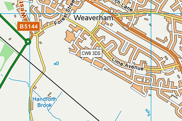 CW8 3DS map - OS VectorMap District (Ordnance Survey)