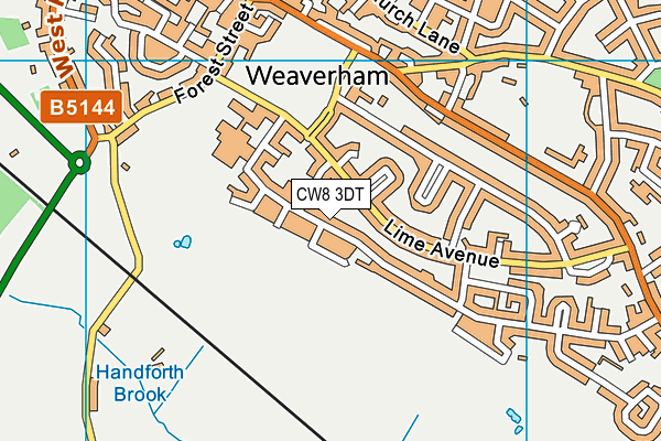 CW8 3DT map - OS VectorMap District (Ordnance Survey)