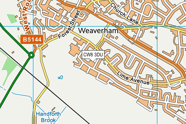 CW8 3DU map - OS VectorMap District (Ordnance Survey)