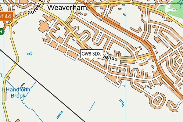 CW8 3DX map - OS VectorMap District (Ordnance Survey)
