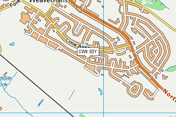 CW8 3DY map - OS VectorMap District (Ordnance Survey)