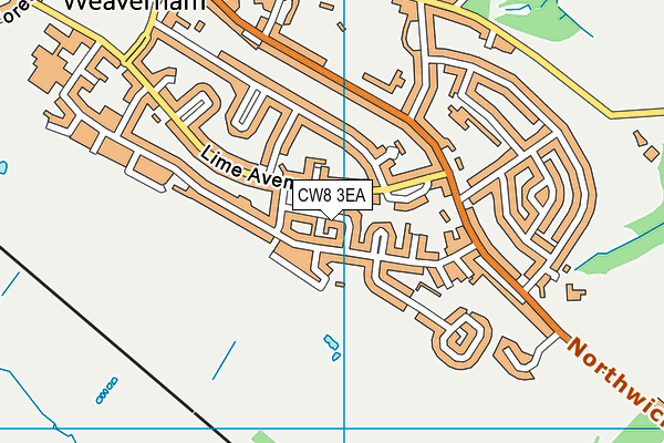 CW8 3EA map - OS VectorMap District (Ordnance Survey)