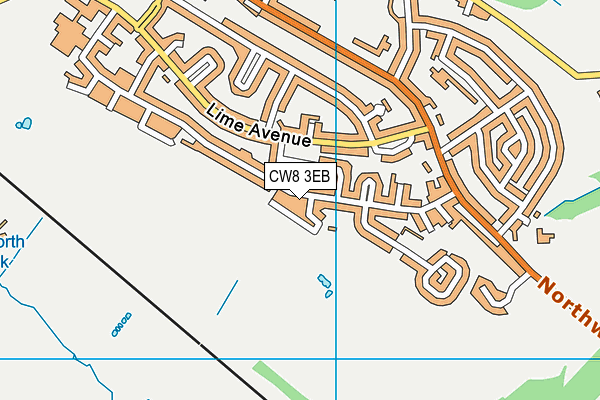 CW8 3EB map - OS VectorMap District (Ordnance Survey)