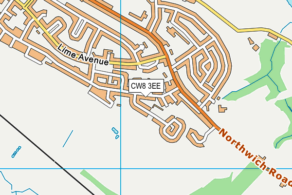 CW8 3EE map - OS VectorMap District (Ordnance Survey)