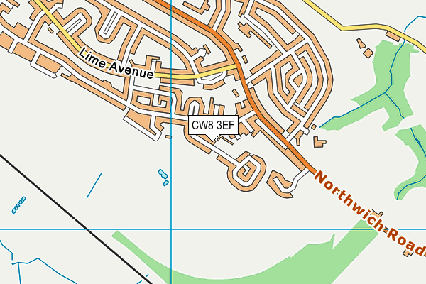 CW8 3EF map - OS VectorMap District (Ordnance Survey)