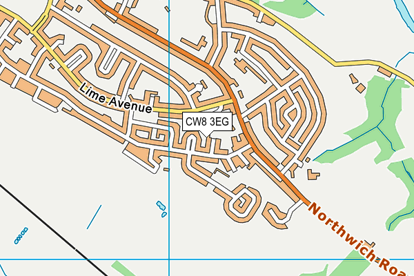 CW8 3EG map - OS VectorMap District (Ordnance Survey)