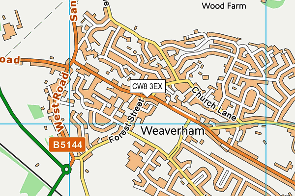 CW8 3EX map - OS VectorMap District (Ordnance Survey)