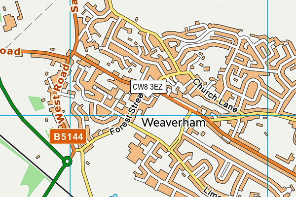 CW8 3EZ map - OS VectorMap District (Ordnance Survey)