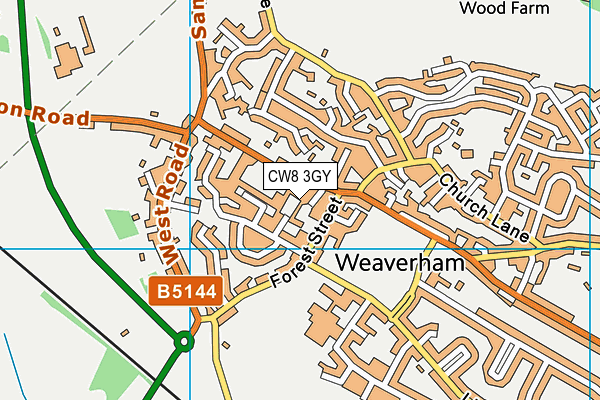 CW8 3GY map - OS VectorMap District (Ordnance Survey)