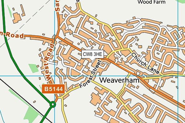 CW8 3HE map - OS VectorMap District (Ordnance Survey)