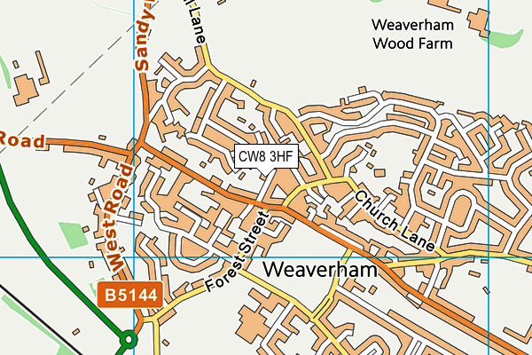 CW8 3HF map - OS VectorMap District (Ordnance Survey)