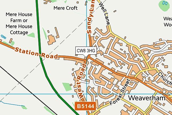 CW8 3HG map - OS VectorMap District (Ordnance Survey)