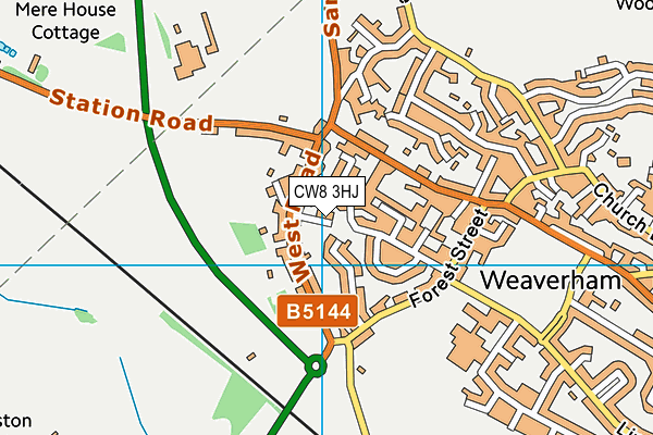 CW8 3HJ map - OS VectorMap District (Ordnance Survey)