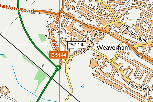 CW8 3HN map - OS VectorMap District (Ordnance Survey)