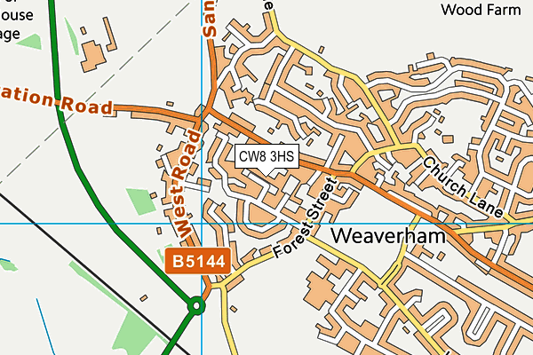 CW8 3HS map - OS VectorMap District (Ordnance Survey)