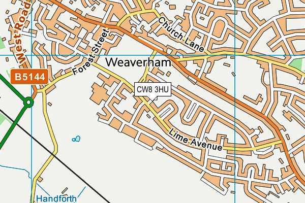 CW8 3HU map - OS VectorMap District (Ordnance Survey)