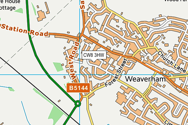 CW8 3HW map - OS VectorMap District (Ordnance Survey)