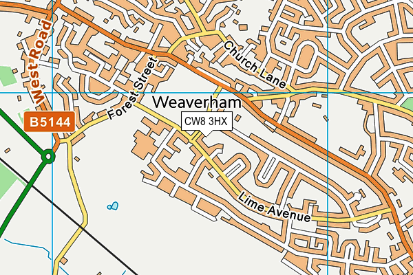 CW8 3HX map - OS VectorMap District (Ordnance Survey)