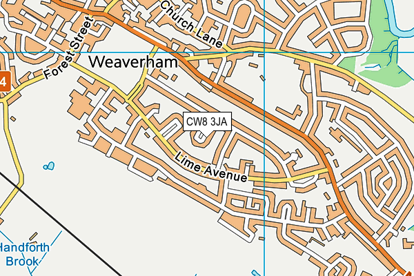 CW8 3JA map - OS VectorMap District (Ordnance Survey)