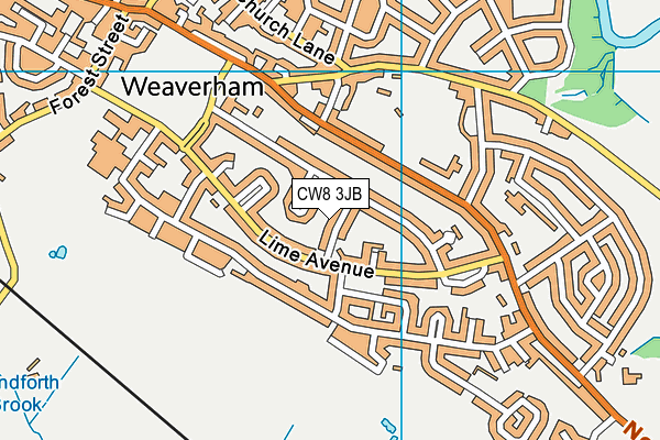 CW8 3JB map - OS VectorMap District (Ordnance Survey)