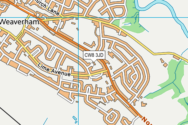 CW8 3JD map - OS VectorMap District (Ordnance Survey)