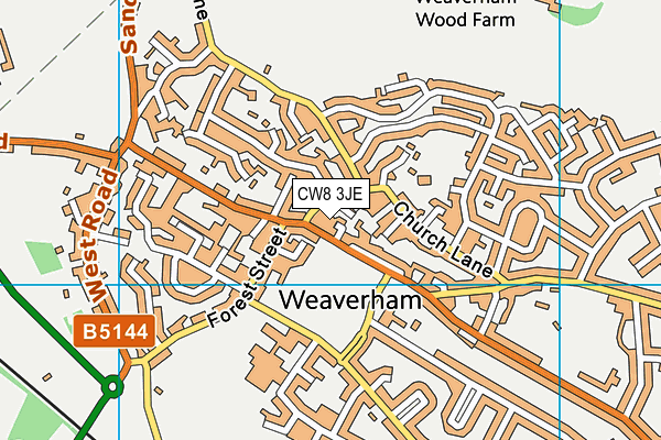 CW8 3JE map - OS VectorMap District (Ordnance Survey)