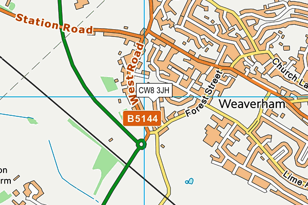 CW8 3JH map - OS VectorMap District (Ordnance Survey)