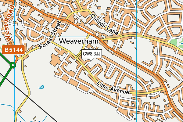 CW8 3JJ map - OS VectorMap District (Ordnance Survey)